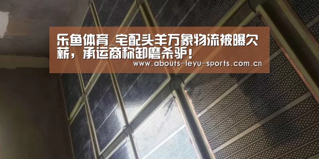 乐鱼体育_宅配头羊万象物流被曝欠薪,承运商称卸磨杀驴!(图1) 乐鱼